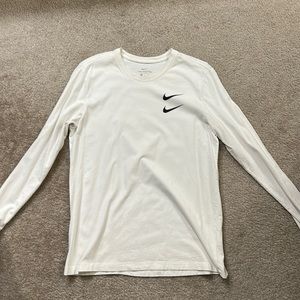 NIKE Long Sleeve Shirt White Size Large